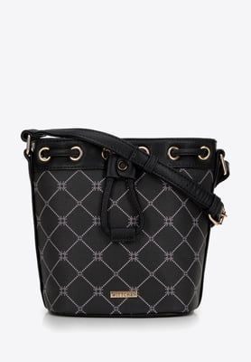 Wittchen Damen-Beuteltasche aus Öko-Leder mit Monogramm, Schwarz
