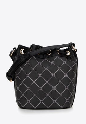 Wittchen Damen-Beuteltasche aus Öko-Leder mit Monogramm, Schwarz