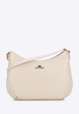 Wittchen Damen-Schultertasche aus Leder mit Kette, Creme, Naturleder