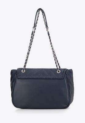 Wittchen Damen-Umhängetasche aus Kunstleder mit Kette, Marineblau