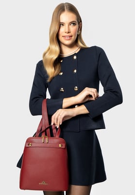 Wittchen Damen-Lederrucksack, trapezförmig, rot, Naturleder