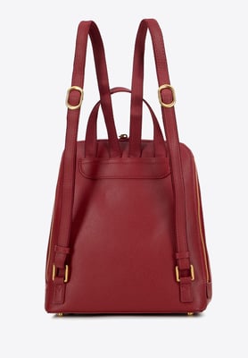 Wittchen Damen-Lederrucksack, trapezförmig, rot, Naturleder