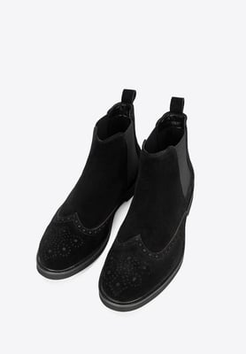 Wittchen Herren-Chelsea-Boots aus schwarzem Wildleder