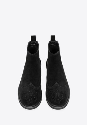 Wittchen Herren-Chelsea-Boots aus schwarzem Wildleder
