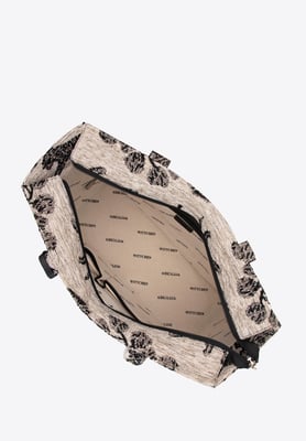 Wittchen Damen-Einkaufstasche mit Jacquardmuster, braun-schwarz, Baumwolle