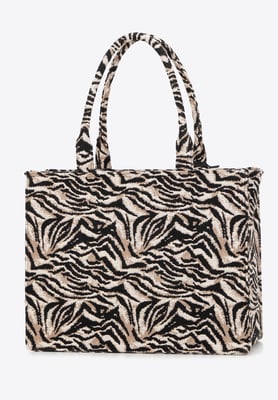 Wittchen Damen-Einkaufstasche mit Jacquardmuster aus schwarzer und brauner