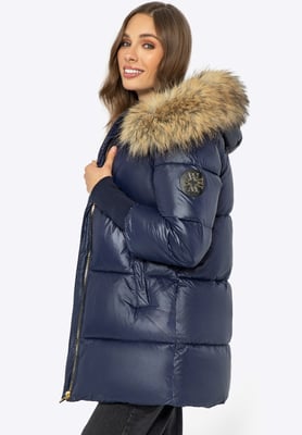 Wittchen Damenjacke mit Pelzkapuze, marineblau, Nylon