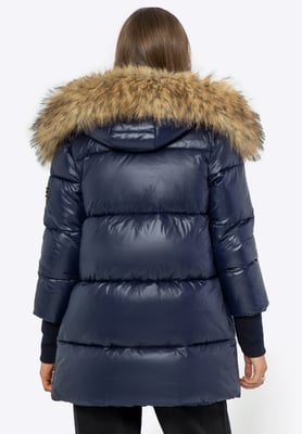 Wittchen Damenjacke mit Pelzkapuze, marineblau, Nylon