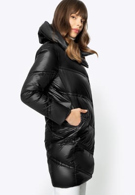 Wittchen Damen-Daunenjacke mit Stehkragen, schwarzes Nylon