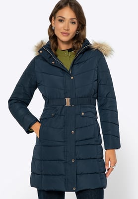 Wittchen Damen-Steppjacke mit Kapuze, Marineblau, Polyester
