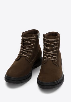 Wittchen Herren Schnürstiefel aus Nubukleder, Dunkelgrün