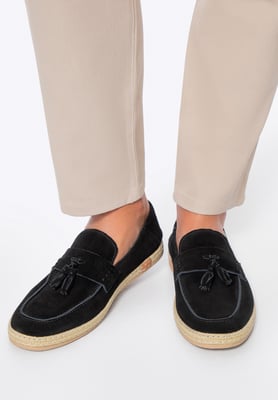 Wittchen Herren-Loafer aus schwarzem Wildleder mit Quaste
