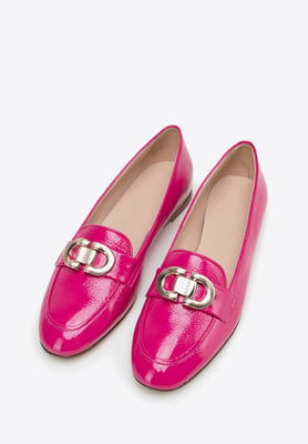 Wittchen Damen-Mokassins aus Lackleder mit Zierschnalle, rosa
