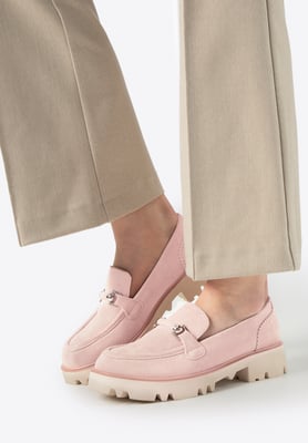 Wittchen Damen-Wildlederslipper mit Schnalle, Rosa