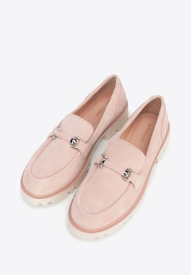 Wittchen Damen-Wildlederslipper mit Schnalle, Rosa