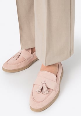 Wittchen Damen-Wildlederslipper mit Quaste, rosa