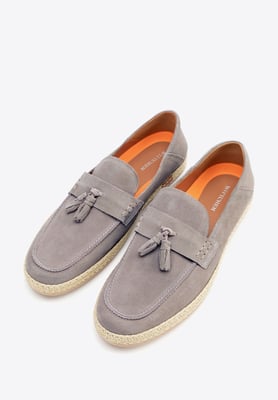 Wittchen Herren-Loafer aus Wildleder mit Quaste, Grau