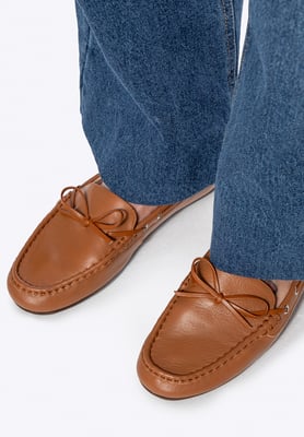 Wittchen Damen-Ledermokassins mit Riemen, Braun, Naturleder