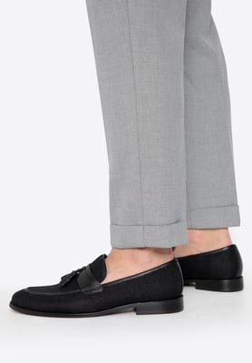 Wittchen Herren-Quastenslipper, schwarz, Echtleder