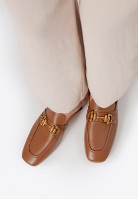 Wittchen Damen-Slipper aus braunem Echtleder mit offener Ferse