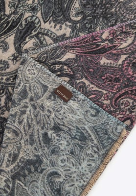 Wittchen Damenschal mit orientalischem Muster, grau und rosa