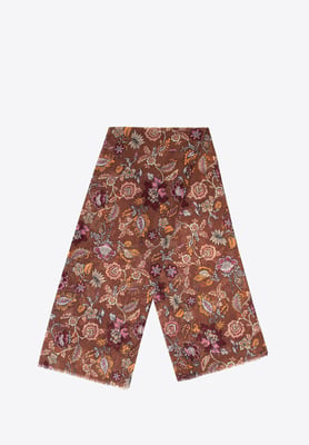 Wittchen Damenschal mit Blumenmuster, braun-orange, Polyester