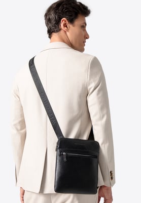 Wittchen Herren-Umhängetasche, klein, aus Kunstleder, schwarz
