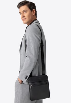 Wittchen Herren-Umhängetasche aus Kunstleder, Schwarz