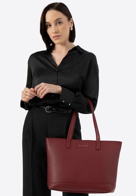 Wittchen Damen-Laptoptasche 15, 6 Zoll, Kunstleder, Burgunderrot, Öko-Leder