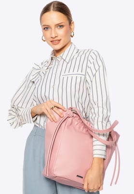 Wittchen Damen-Einkaufstasche aus Öko-Leder mit Zierriemen, rosa