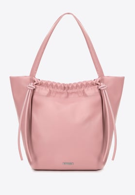 Wittchen Damen-Einkaufstasche aus Öko-Leder mit Zierriemen, rosa