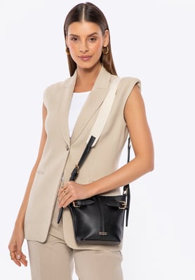 Wittchen Damen-Beuteltasche, klein, aus Öko-Leder, schwarz