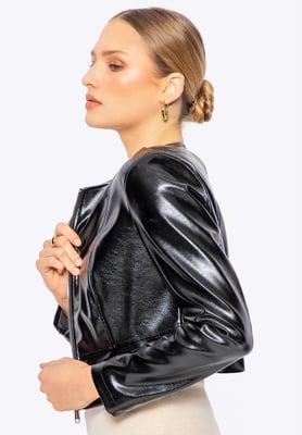 Wittchen Damen-Kurzjacke aus schwarzem Öko-Leder