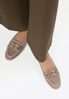 Wittchen Damen-Lederslipper, beige, Naturleder