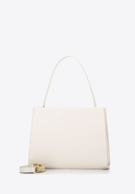 Wittchen Damen-Ledertasche mit Riemen, Creme, Naturleder