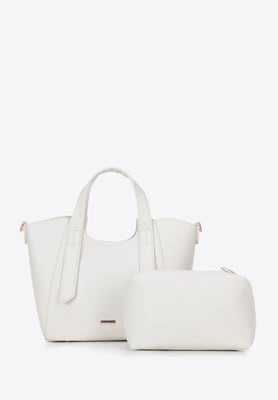 Wittchen Damenkoffer mit abnehmbarer Tasche, cremeweiß, Kunstleder