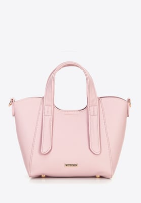 Wittchen Mini-Aktentasche für Damen aus rosa Kunstleder mit herausnehmbarem Etui