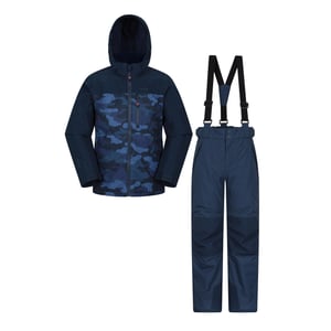 Mountain Warehouse - "Vortex Extreme" Skijacke und Hosen für Kinder, Wasserfest (Schwarz)