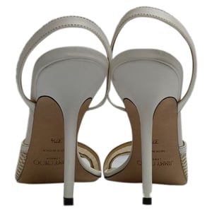 Jimmy Choo Slingback Sandalen mit Mesh-Akzenten aus weißem Leder