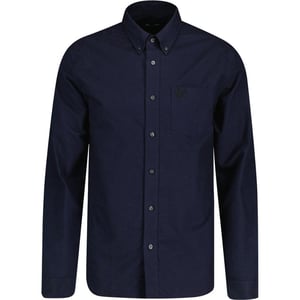 Fred Perry - Hemd für Herren, Markentasche, Oxford-Stil, Langärmlig (Dunkelblau)