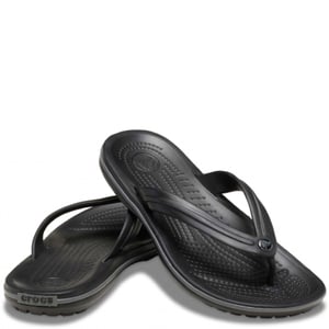 Herren Crocs Crocbrand Flip Flop in Schwarz Grau