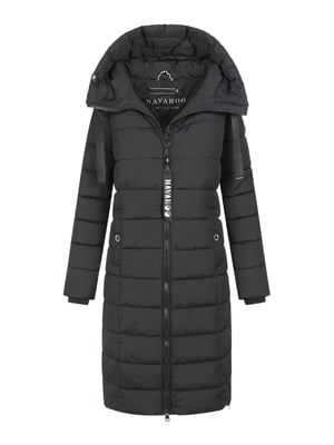 Navahoo Mondmädchen Damen Winter Steppmantel mit Kapuze und Fleecefutter