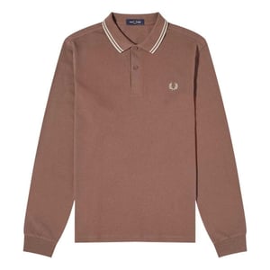 Fred Perry - Poloshirt für Herren, Langärmlig (Ziegelstein)