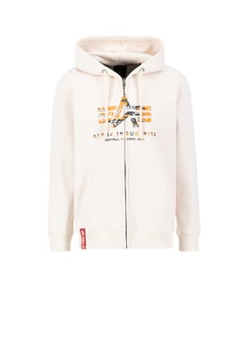 Basic Puff Print Camo Zip Hoodie