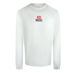 Diesel - "New D" T-Shirt für Herren/Damen Unisex, Langärmlig (Weiß)