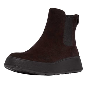 Fit Flop - "F-Mode" Stiefeletten für Damen, Wildleder, flach geformter Absatz (Braun)