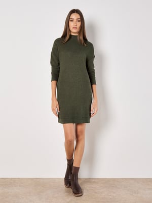 Apricot Minikleid aus Rippenstrick