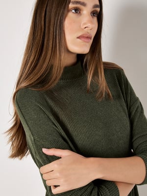 Apricot Minikleid aus Rippenstrick