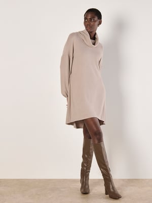 Apricot Weiches Midikleid aus Strick