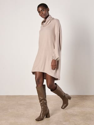 Apricot Weiches Midikleid aus Strick